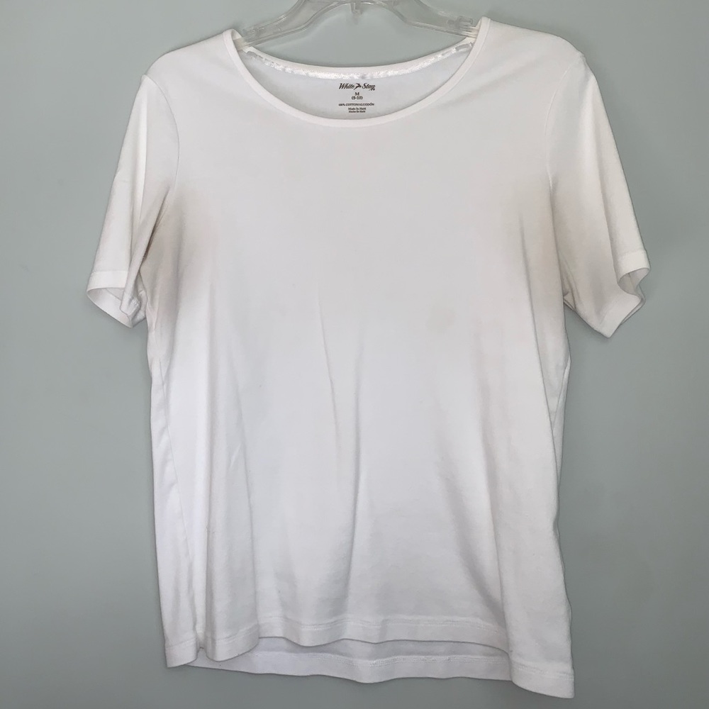 Basic White Short Sleeve Tee (White Stag)